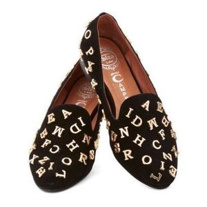 Jeffrey Campbell suede alphabet loafers